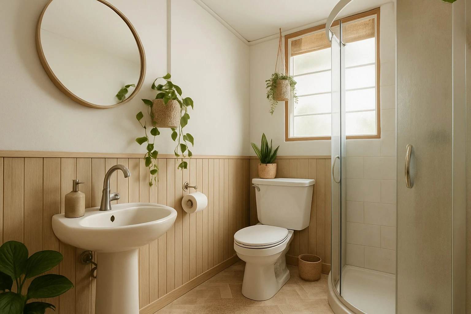 Après - Salle d’eau repensée pour la location